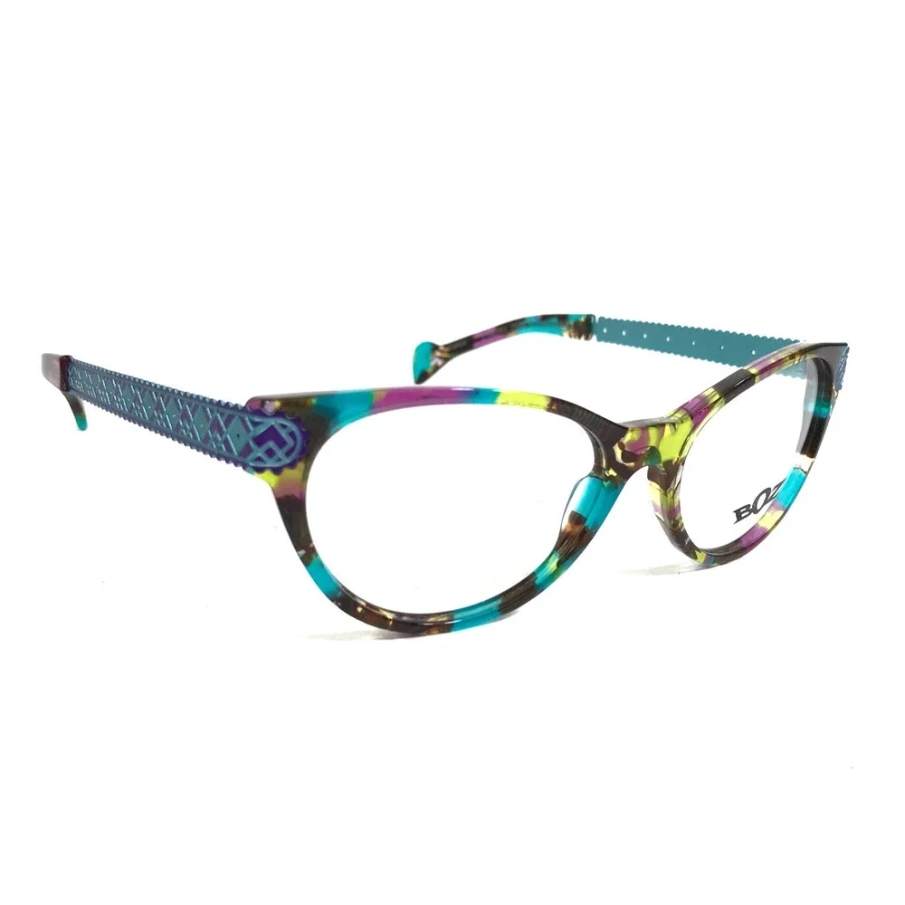 BOZ Eyeglasses Frames ZIGZAG 2575 Yellow Blue Pucci Cat Eye 53-16-137